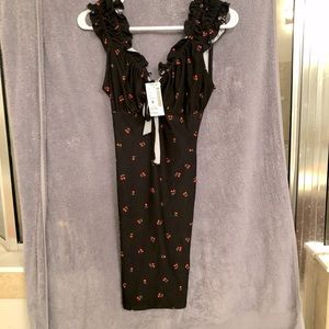 Papaya black mini dress with cherries!